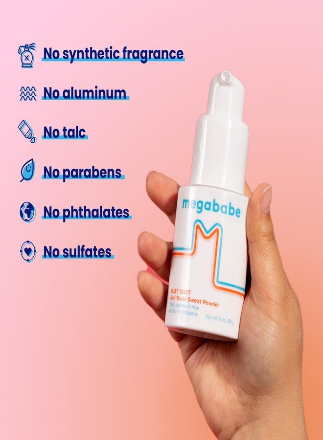 ميجا بابي بودرة الجسم ميجابيبي الماصة للعرق - بودرة للصدر، مع مضخة تطبيق، خالية من التلك، طبيعية بالكامل، 3 أونصة - Image 5